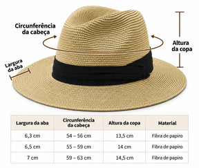 Chapéu Panamá Masculino Valenteo Caqui
