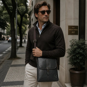 Shoulder Bag Masculina Valenteo Chicago Preta