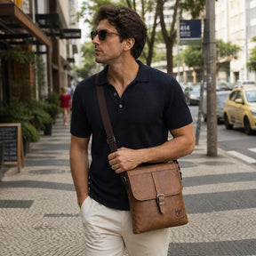 Shoulder Bag Masculina Valenteo Chicago Marrom