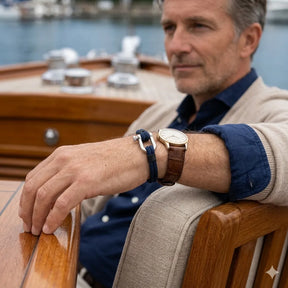 Pulseira Masculina em Aço com Corda Trançada Nauter
