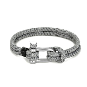 Pulseira Masculina em Aço com Corda Trançada Nauter