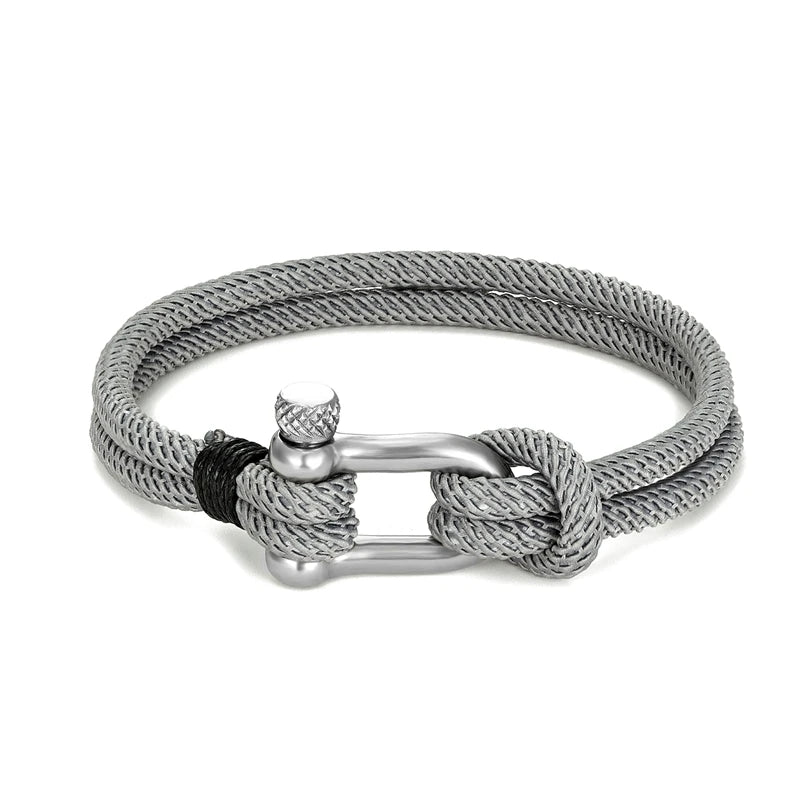 Pulseira Masculina em Aço com Corda Trançada Nauter