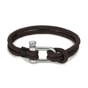 Pulseira Masculina em Aço com Corda Trançada Nauter