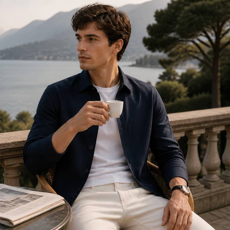 Jaqueta Masculina Estilo Blazer Valenteo Azul
