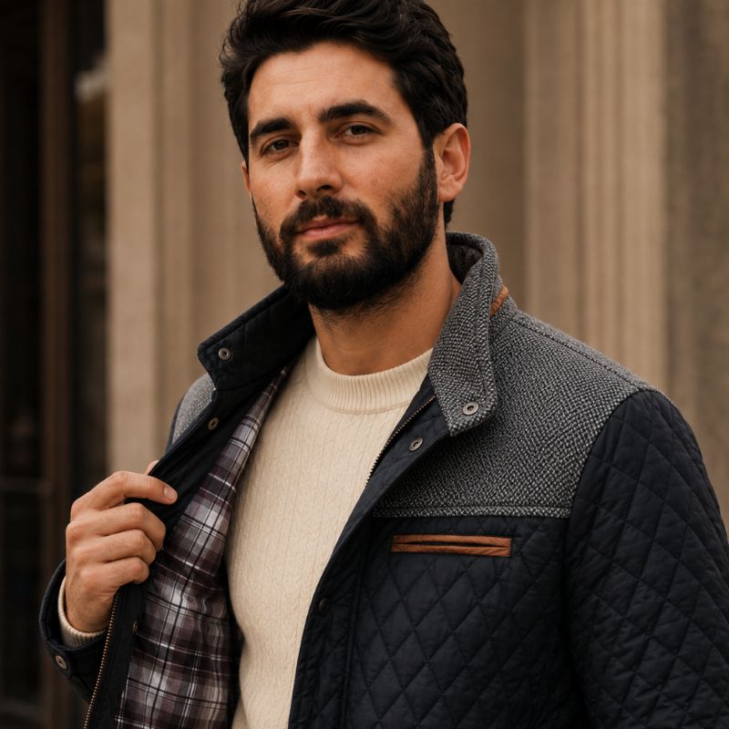 Jaqueta Masculina Valenteo Fairmont de Couro