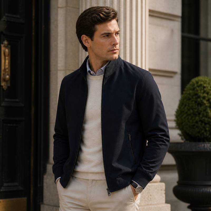 Homem Usando Jaqueta Masculina Valenteo Sarden
