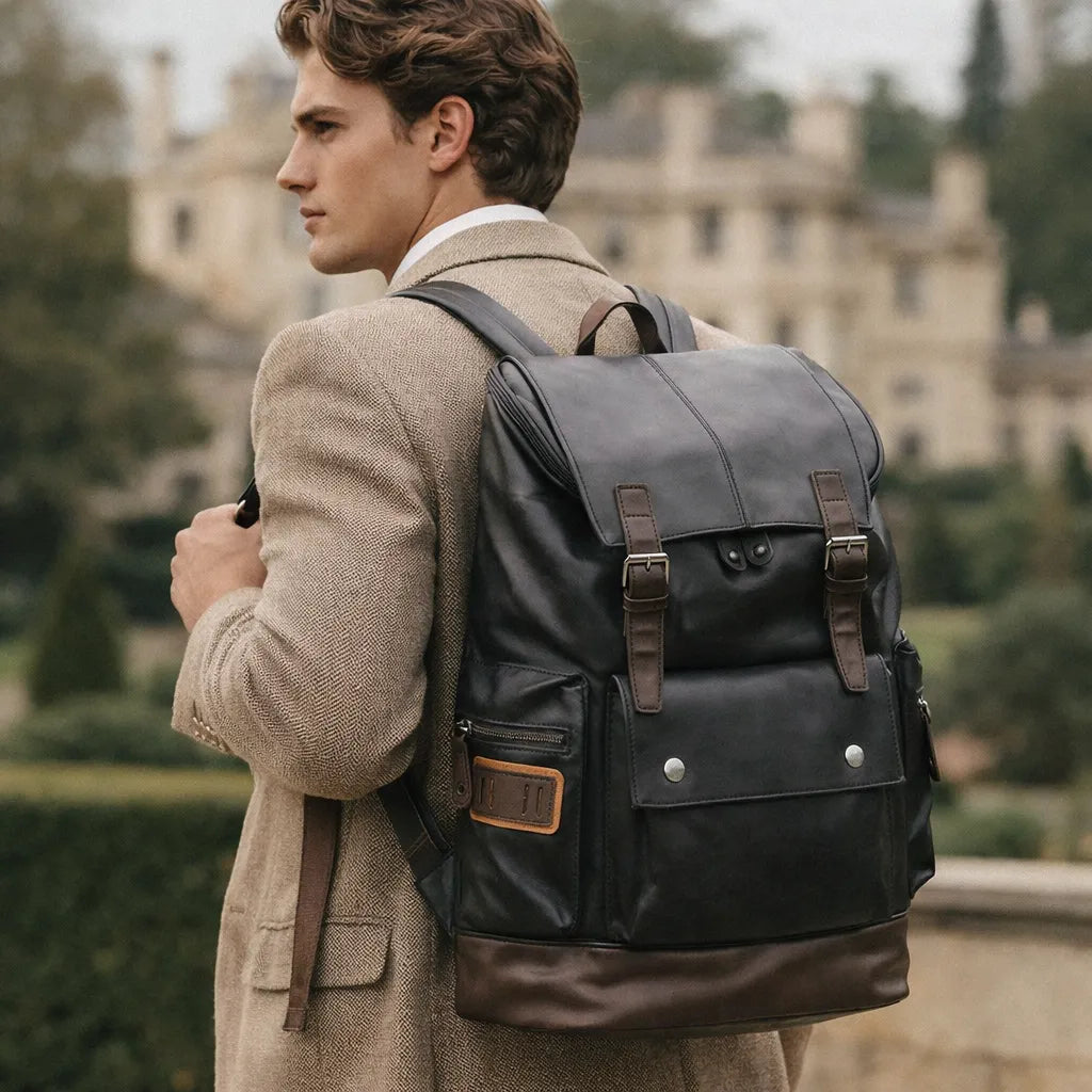 Mochila Masculina de Viagem em Couro Premium Para Homens