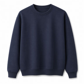 Moletom masculino azul-marinho com gola redonda e modelagem confortável