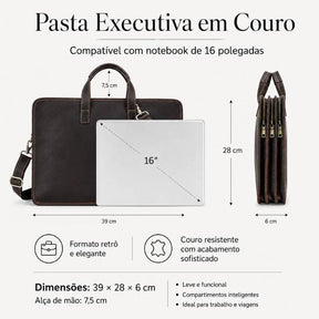 Pasta em Couro Masculino 