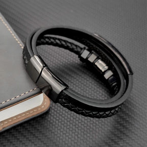 Pulseira Masculina de Couro Valenteo Corsini Fecho Magnético
