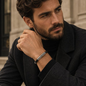 Pulseira Masculina de Couro Valenteo