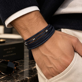 Pulseira Masculina de Couro Valenteo Lucero Estilo Casual