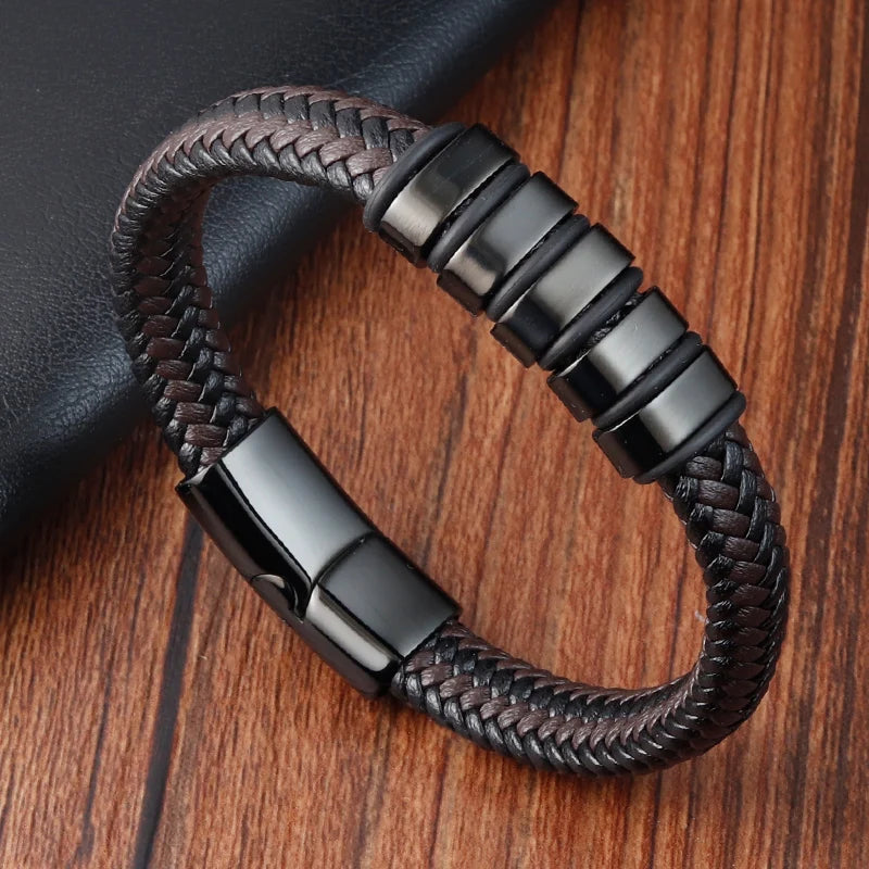 Pulseira Masculina em Couro