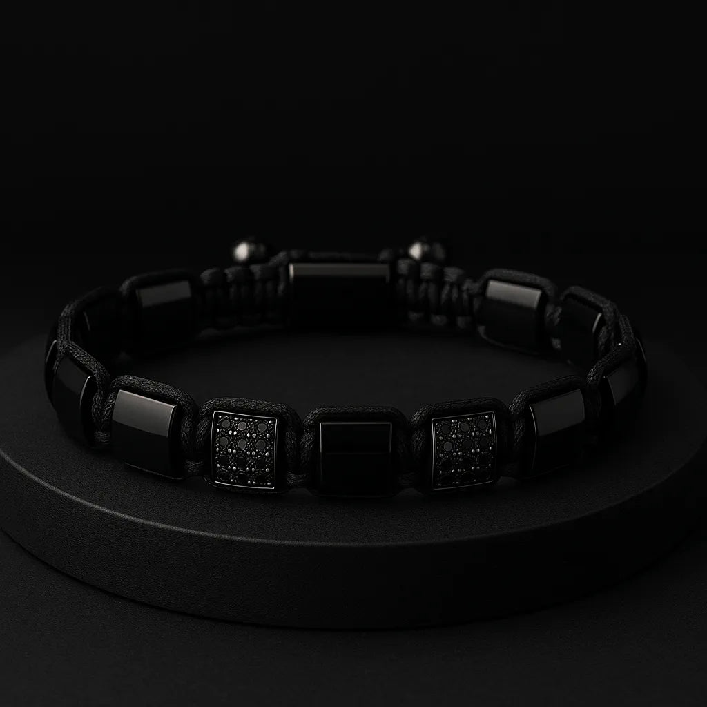 Pulseira Masculina Valenteo Stone Obsidian