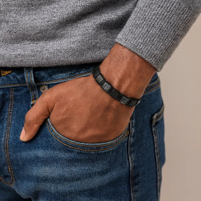 Pulseira Masculina Valenteo Stone Obsidian