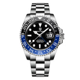 Relógio Automático Preto Azul GMT Date