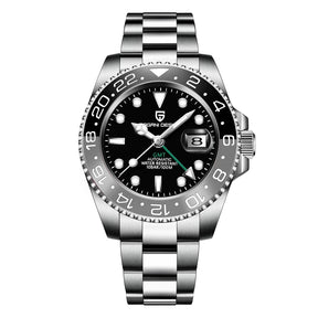 Relógio Automático Preto Cinza GMT Date