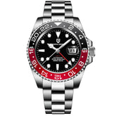 Relógio Automático Preto Vermelho GMT Date
