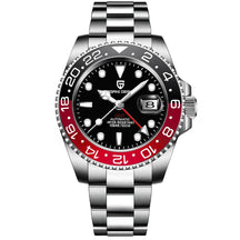 Relógio Automático Preto Vermelho GMT Date