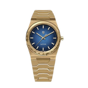 Relógio Quartzo Ultra Slim VLX Dourado Azul