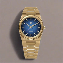 Relógio Quartzo Ultra Slim VLX Dourado Azul