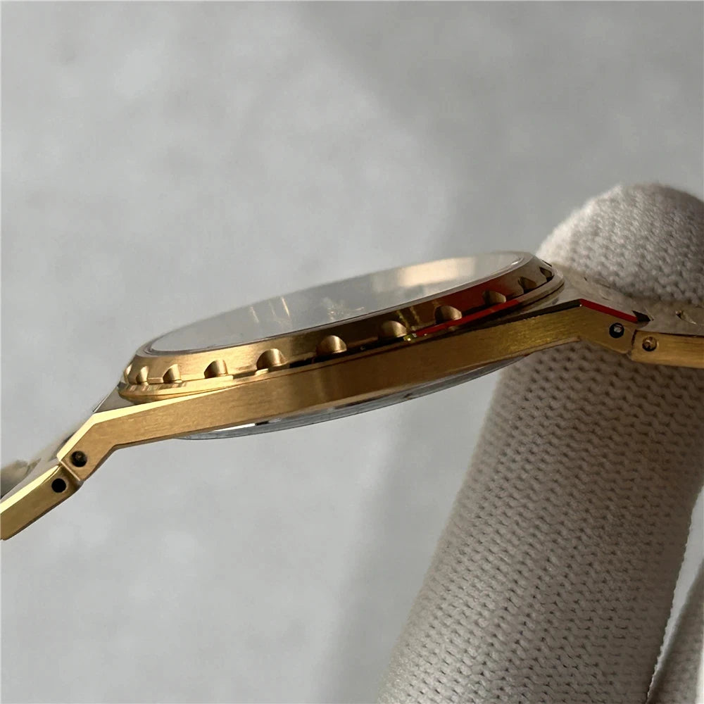 Relógio Quartzo Ultra Slim VLX Dourado Azul