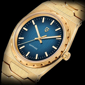Relógio Quartzo Ultra Slim VLX Dourado Azul