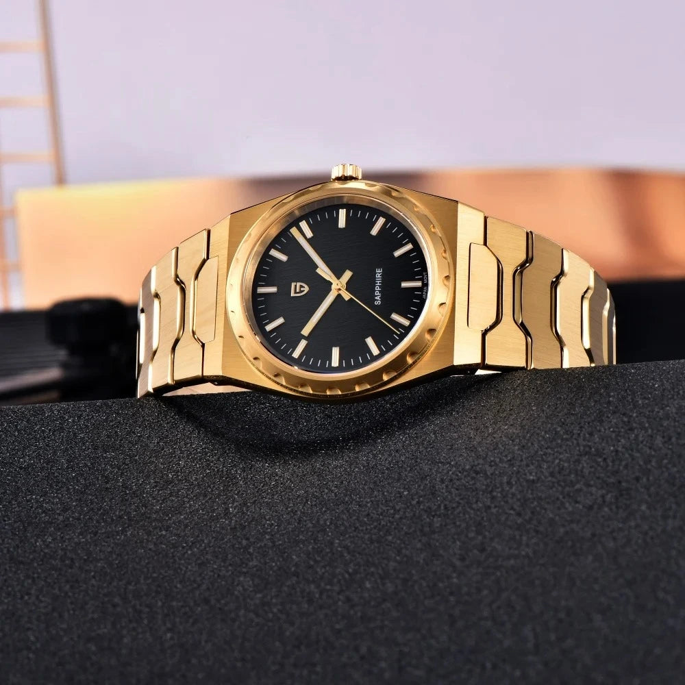 Relógio Quartzo Ultra Slim VLX Dourado Preto