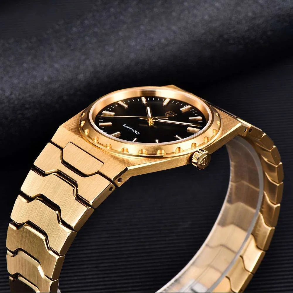 Relógio Quartzo Ultra Slim VLX Dourado Preto