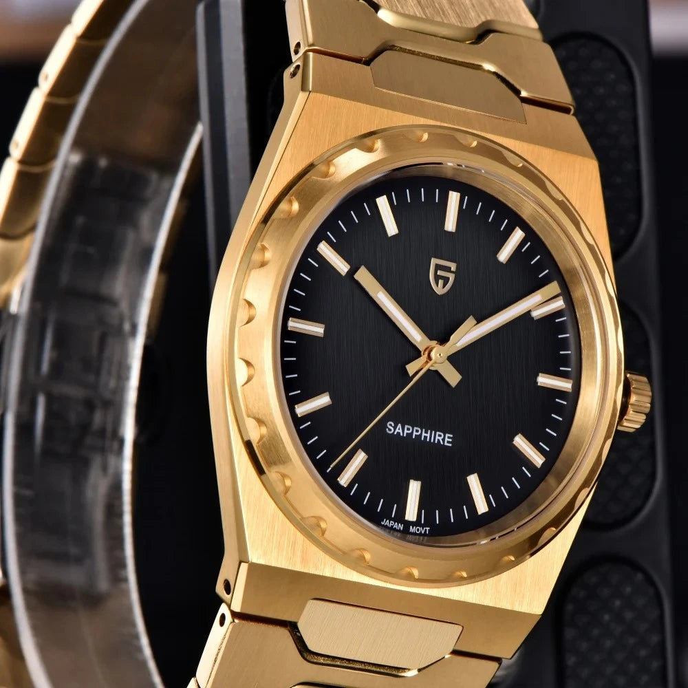 Relógio Quartzo Ultra Slim VLX Dourado Preto