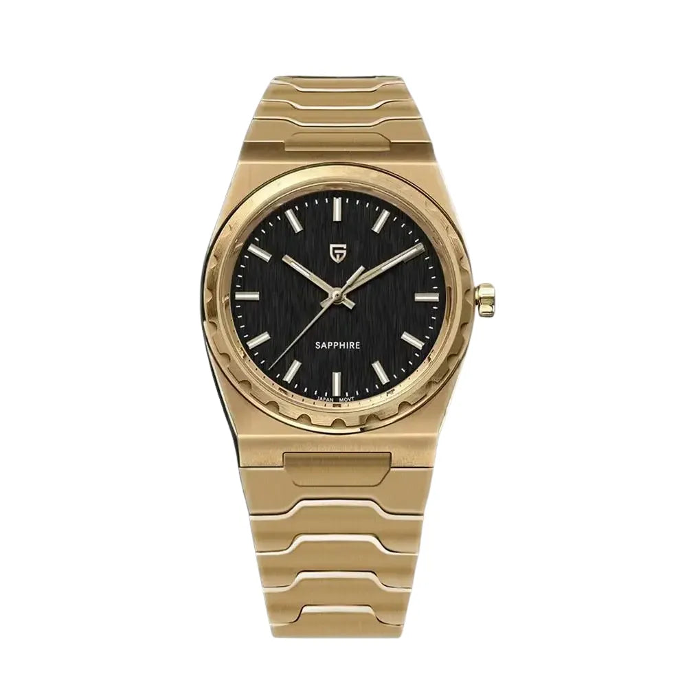 Relógio Quartzo Ultra Slim VLX Dourado Preto