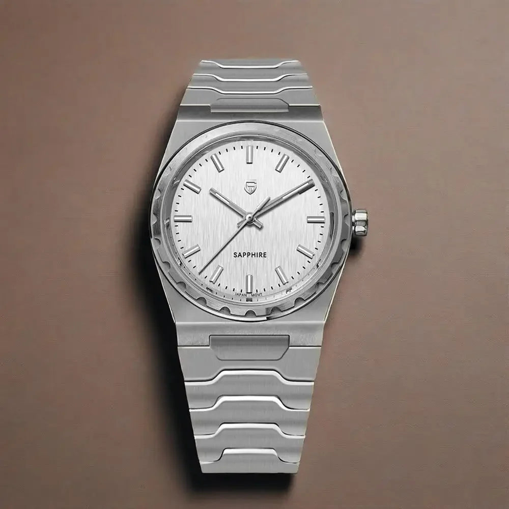 Relógio Quartzo Ultra Slim VLX Prata Branco