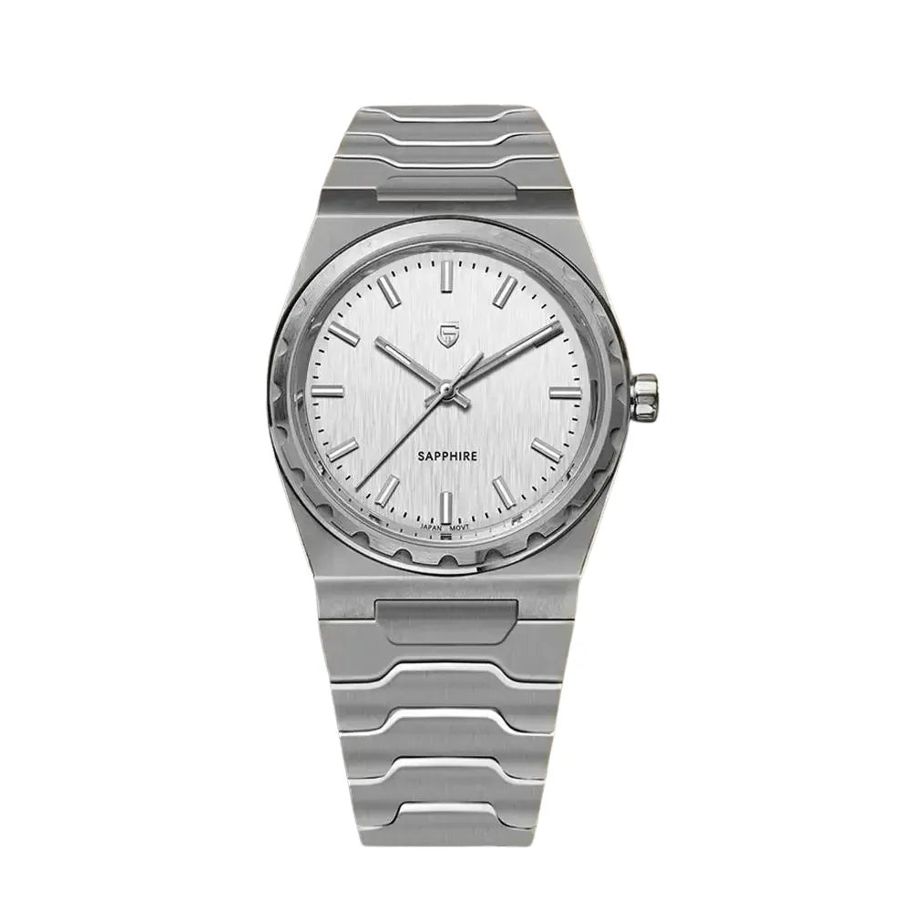 Relógio Quartzo Ultra Slim VLX Prata Branco