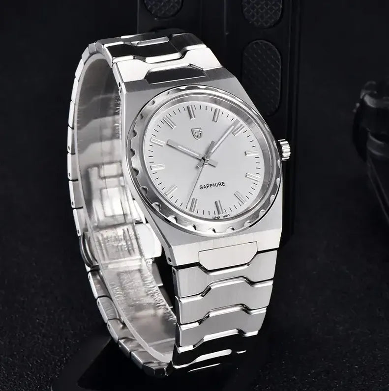 Relógio Quartzo Ultra Slim VLX Prata Branco