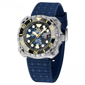 Relógio Masculino Militar Prata Azul Delta Raider