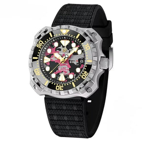 Relógio Masculino Militar Prata Rosa Delta Raider