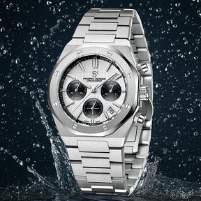 Relógio Masculino Cronógrafo Branco Octagon