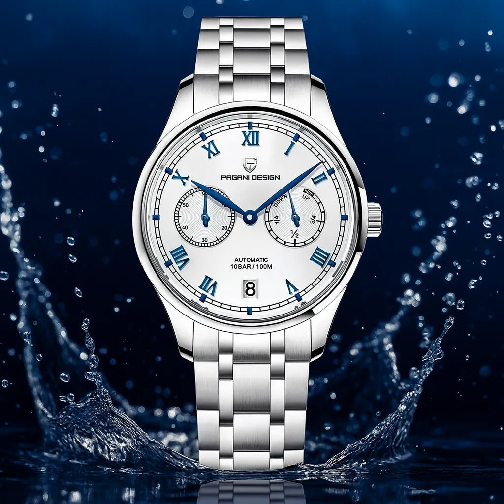 Relógio Automático Branco Roman