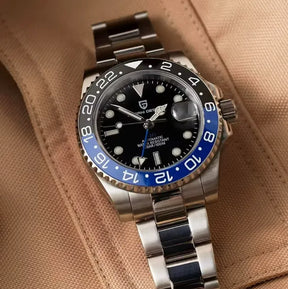 Relógio Automático Preto Azul GMT Date
