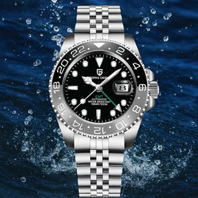 Relógio Automático Preto Cinza GMT Date Jubilee