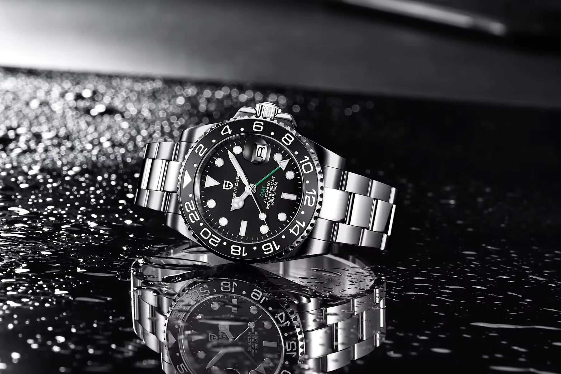 Relógio Automático Preto GMT Date