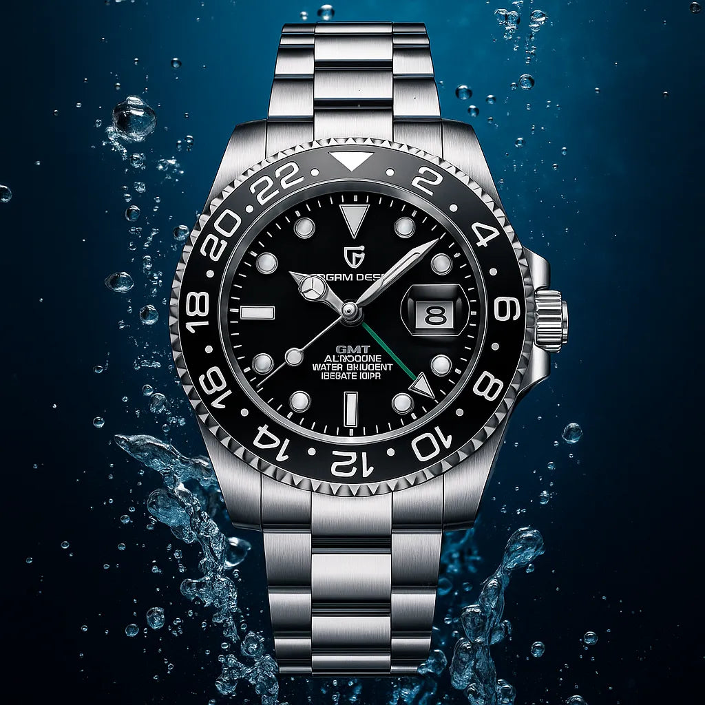 Relógio Automático Preto GMT Date