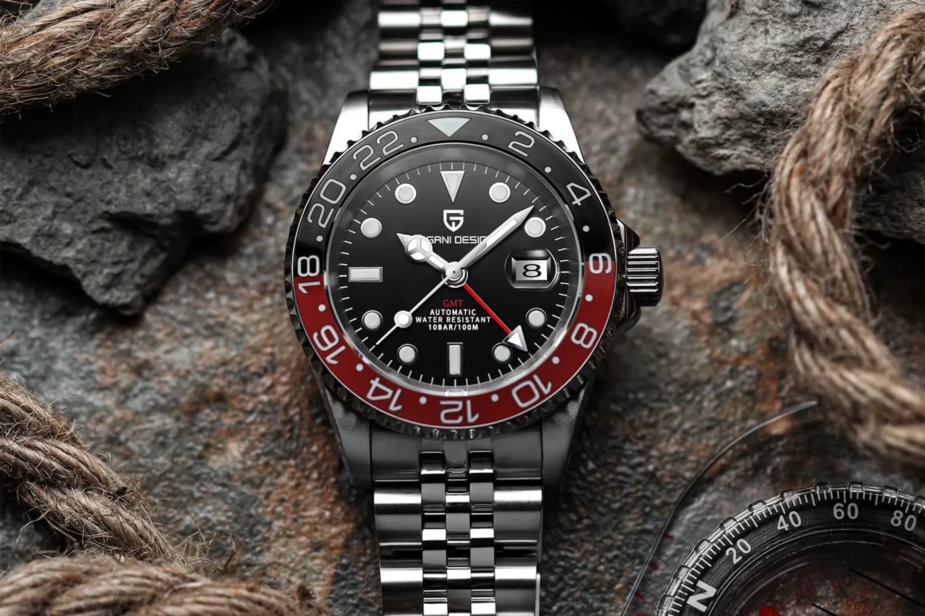Relógio Masculino Automático GMT Date