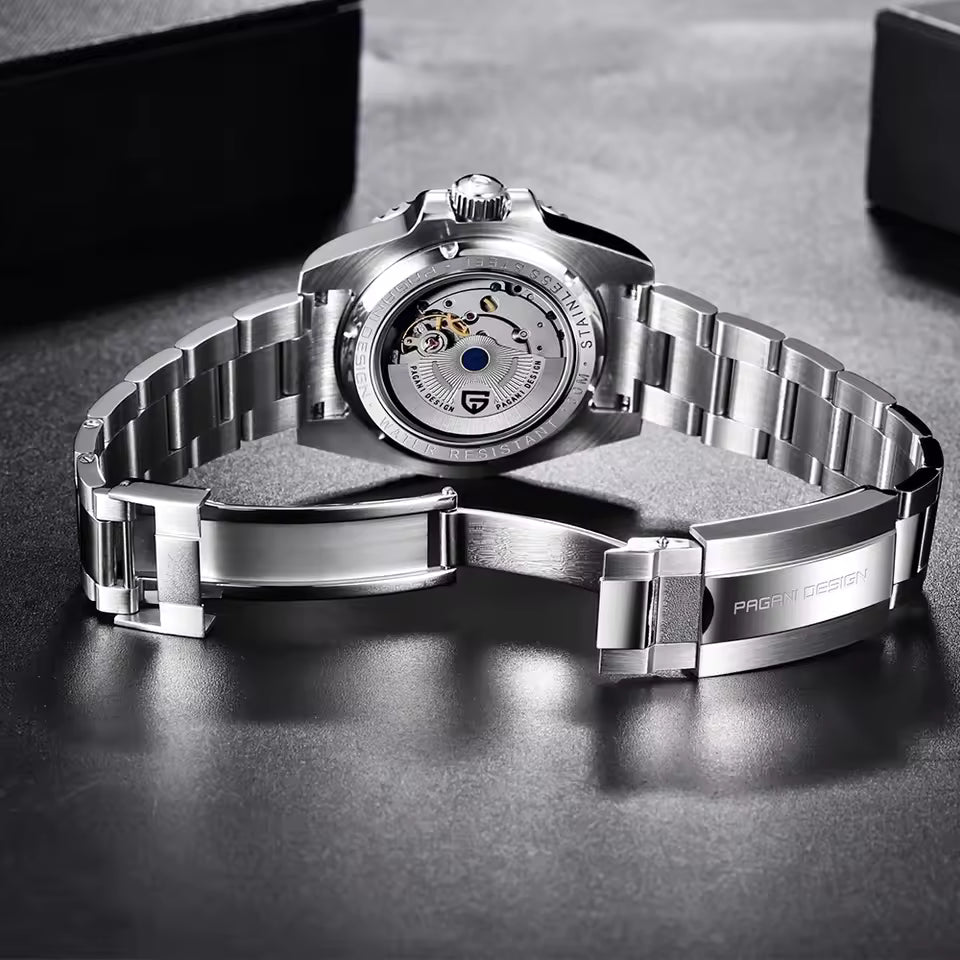 Relogio_Automatico_Vermelho_Azul_GMT_Date_Valenteo