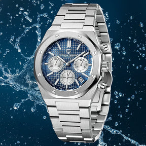 Relógio masculino Cronógrafo Azul Octagon