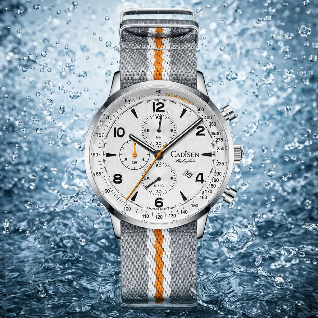 Relógio Cronógrafo Branco Seagull