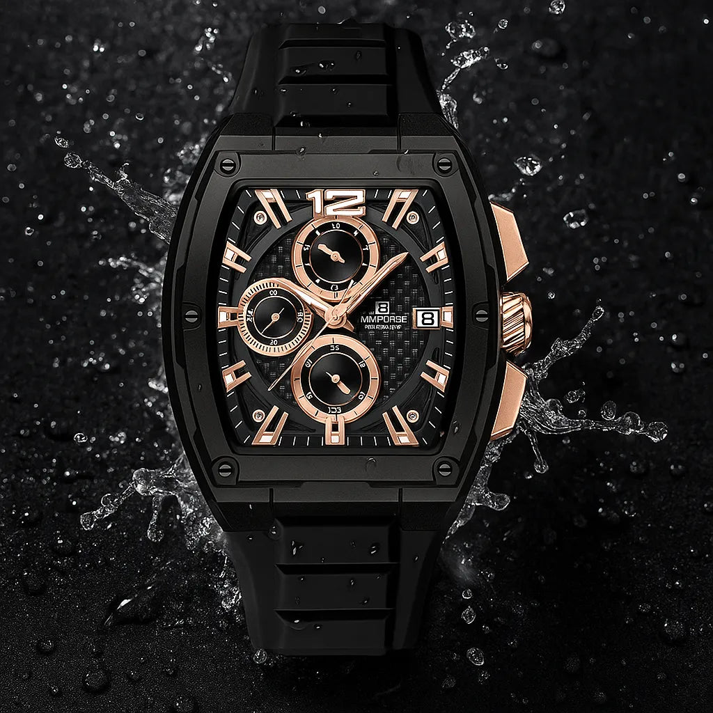 Relógio Cronógrafo Preto Dourado Force Air