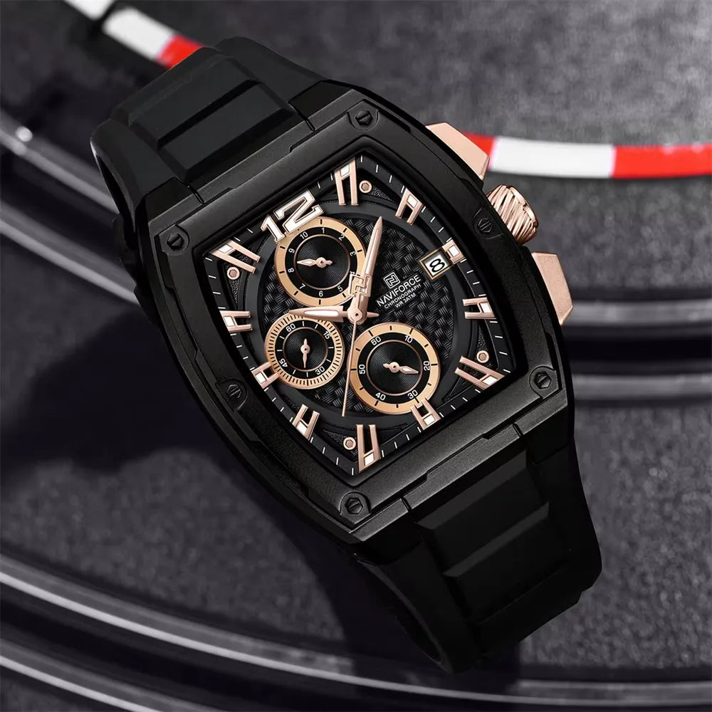 Relógio Cronógrafo Preto Dourado Force Air