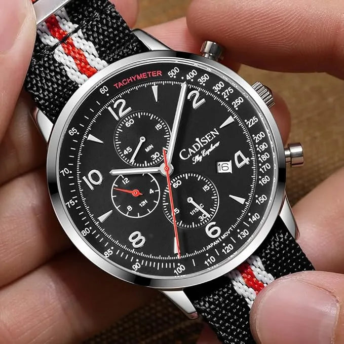 Relógio Cronógrafo Preto Seagull