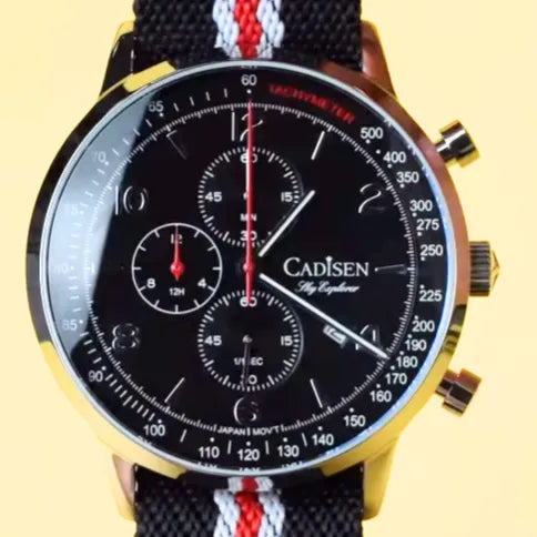 Relógio Cronógrafo Preto Seagull